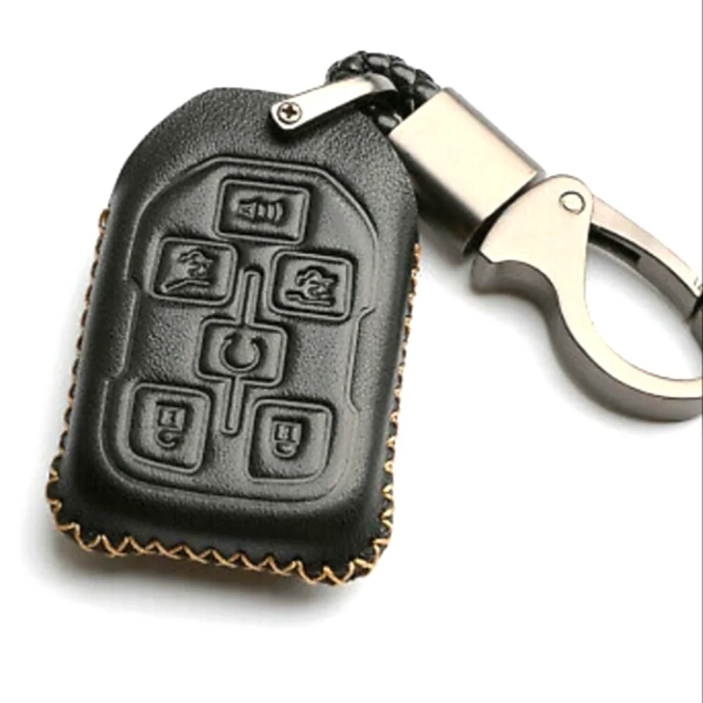 LEATHER GMC YUKON XL CHEVROLET TAHOE 5 BUTTON KEY FOB COVER CASE